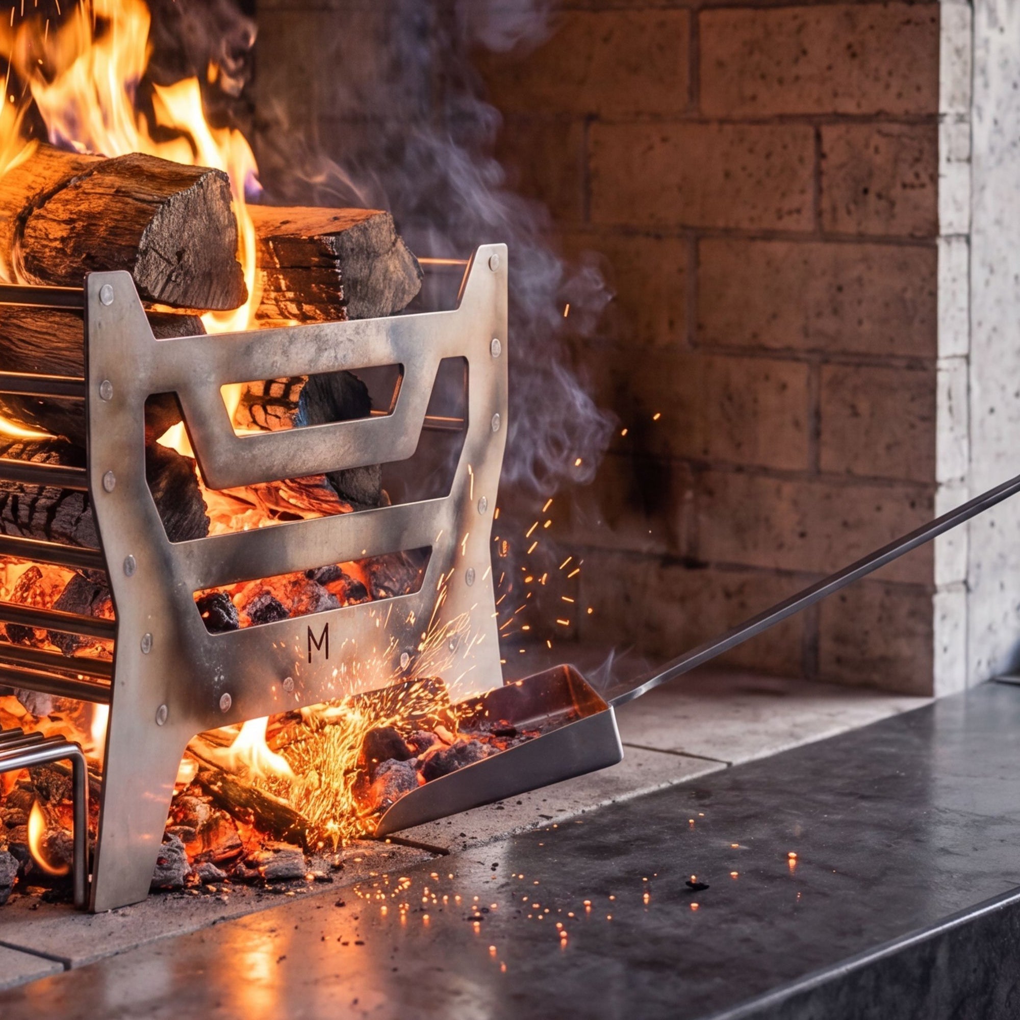 Metaal Braai Shovel made of 4mm stainless steel with a precision-cut head for heavy-duty coal handling and coastal-grade durability