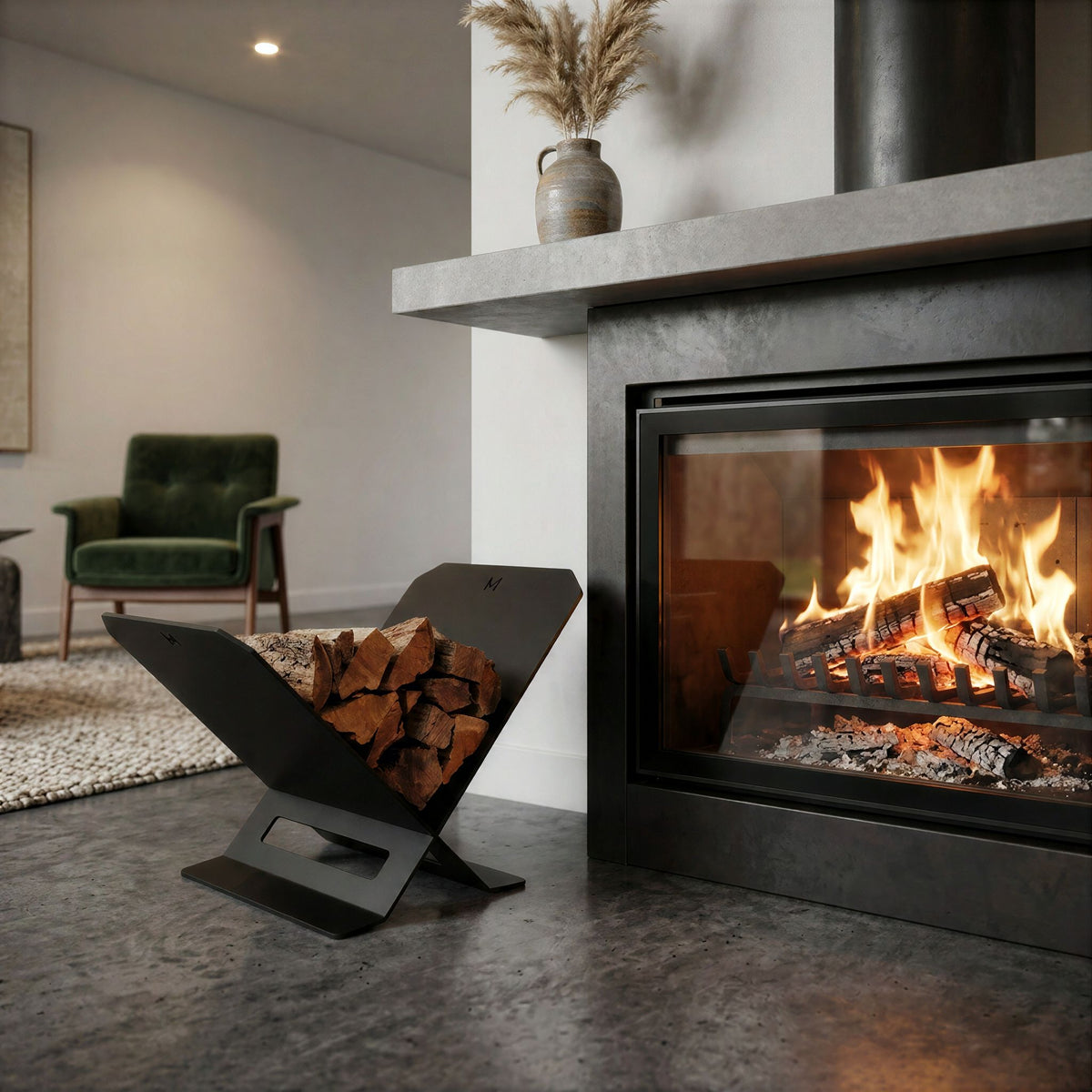 Metaal Firewood Holder
