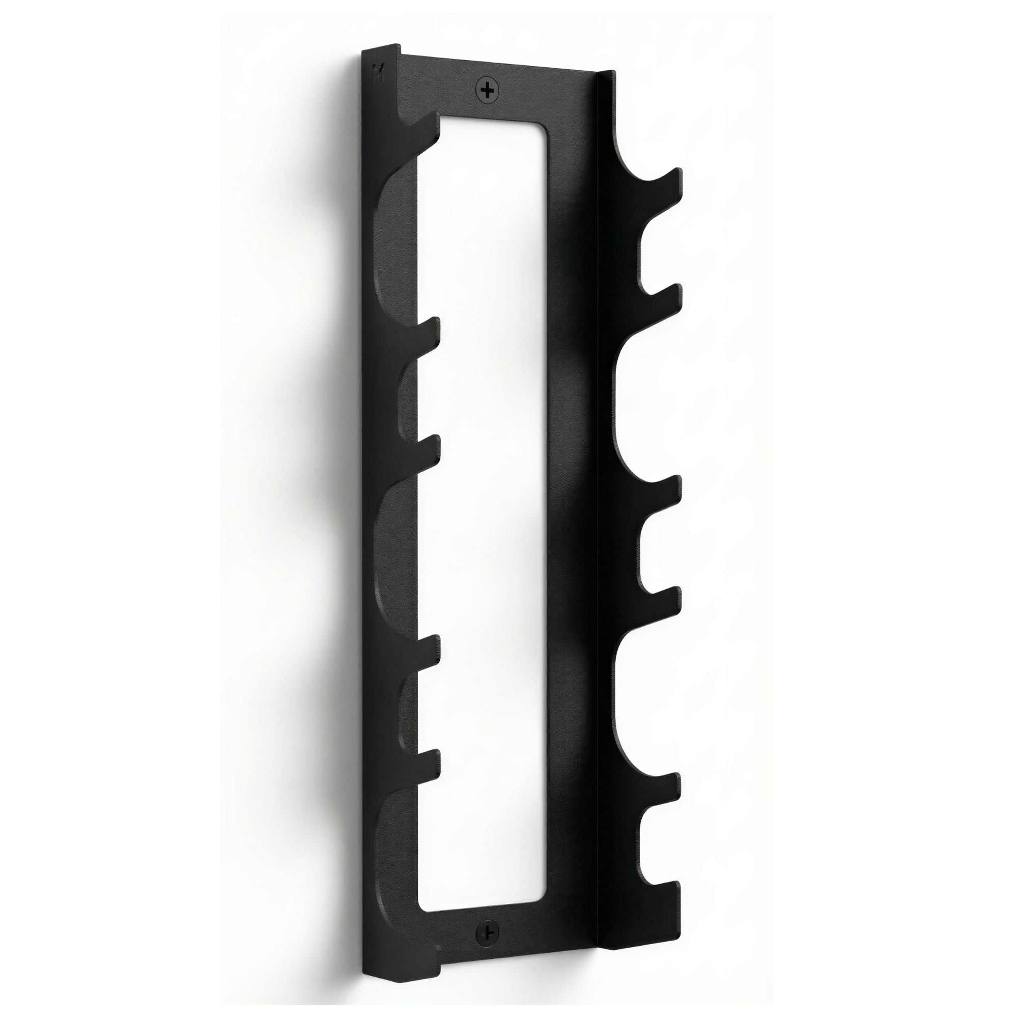 Kiara wall mounted wine rack made of 2mm heavy-duty mild steel with modular, minimalist industrial design for secure wine bottle display