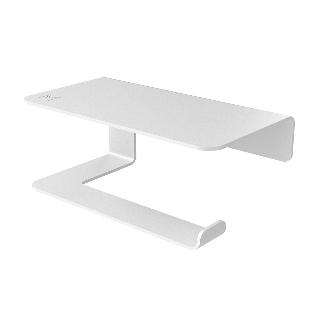 Sleek Metaal Toilet Roll Holder with integrated phone shelf, made in Cape Town.